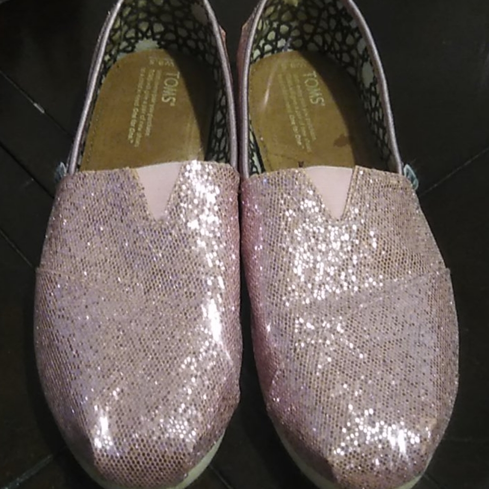 Pink Glitter Toms